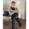 imageG4Free Maternity Pants Over The Belly Yoga Dress Work Pregnancy Pants Stretchy Lounge Wide Leg Trousers with PocketsBlack