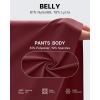 imageG4Free Maternity Pants Over The Belly Yoga Dress Work Pregnancy Pants Stretchy Lounge Wide Leg Trousers with PocketsDark Burgundy
