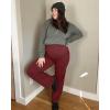 imageG4Free Maternity Pants Over The Belly Yoga Dress Work Pregnancy Pants Stretchy Lounge Wide Leg Trousers with PocketsDark Burgundy