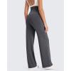 imageG4Free Maternity Pants Over The Belly Yoga Dress Work Pregnancy Pants Stretchy Lounge Wide Leg Trousers with PocketsDark Gray