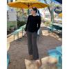 imageG4Free Maternity Pants Over The Belly Yoga Dress Work Pregnancy Pants Stretchy Lounge Wide Leg Trousers with PocketsDark Gray