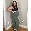 imageG4Free Maternity Pants Over The Belly Yoga Dress Work Pregnancy Pants Stretchy Lounge Wide Leg Trousers with PocketsGray Sage