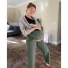 imageG4Free Maternity Pants Over The Belly Yoga Dress Work Pregnancy Pants Stretchy Lounge Wide Leg Trousers with PocketsGray Sage