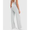 imageG4Free Maternity Pants Over The Belly Yoga Dress Work Pregnancy Pants Stretchy Lounge Wide Leg Trousers with PocketsLight Gray