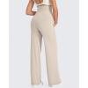 imageG4Free Maternity Pants Over The Belly Yoga Dress Work Pregnancy Pants Stretchy Lounge Wide Leg Trousers with PocketsLight Khaki