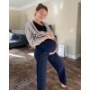 imageG4Free Maternity Pants Over The Belly Yoga Dress Work Pregnancy Pants Stretchy Lounge Wide Leg Trousers with PocketsRoyal Blue