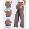 imageG4Free Maternity Pants Over The Belly Yoga Dress Work Pregnancy Pants Stretchy Lounge Wide Leg Trousers with PocketsTaupe