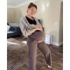 imageG4Free Maternity Pants Over The Belly Yoga Dress Work Pregnancy Pants Stretchy Lounge Wide Leg Trousers with PocketsTaupe