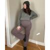 imageG4Free Maternity Pants Over The Belly Yoga Dress Work Pregnancy Pants Stretchy Lounge Wide Leg Trousers with PocketsTaupe