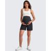 imageG4Free Maternity Shorts with Pockets Over The Belly Stretchy 6 Pregnancy Yoga Pants Athletic WorkoutBlack