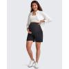 imageG4Free Maternity Shorts with Pockets Over The Belly Stretchy 6 Pregnancy Yoga Pants Athletic WorkoutBlack