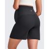 imageG4Free Maternity Shorts with Pockets Over The Belly Stretchy 6 Pregnancy Yoga Pants Athletic WorkoutBlack