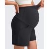 imageG4Free Maternity Shorts with Pockets Over The Belly Stretchy 6 Pregnancy Yoga Pants Athletic WorkoutBlack