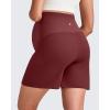 imageG4Free Maternity Shorts with Pockets Over The Belly Stretchy 6 Pregnancy Yoga Pants Athletic WorkoutDark Burgundy