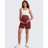 imageG4Free Maternity Shorts with Pockets Over The Belly Stretchy 6 Pregnancy Yoga Pants Athletic WorkoutDark Burgundy
