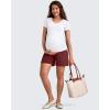 imageG4Free Maternity Shorts with Pockets Over The Belly Stretchy 6 Pregnancy Yoga Pants Athletic WorkoutDark Burgundy