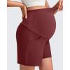 imageG4Free Maternity Shorts with Pockets Over The Belly Stretchy 6 Pregnancy Yoga Pants Athletic WorkoutDark Burgundy