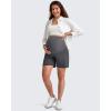 imageG4Free Maternity Shorts with Pockets Over The Belly Stretchy 6 Pregnancy Yoga Pants Athletic WorkoutDark Gray