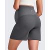 imageG4Free Maternity Shorts with Pockets Over The Belly Stretchy 6 Pregnancy Yoga Pants Athletic WorkoutDark Gray