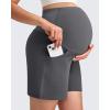 imageG4Free Maternity Shorts with Pockets Over The Belly Stretchy 6 Pregnancy Yoga Pants Athletic WorkoutDark Gray