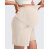 imageG4Free Maternity Shorts with Pockets Over The Belly Stretchy 6 Pregnancy Yoga Pants Athletic WorkoutLight Khaki