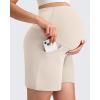 imageG4Free Maternity Shorts with Pockets Over The Belly Stretchy 6 Pregnancy Yoga Pants Athletic WorkoutLight Khaki