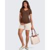 imageG4Free Maternity Shorts with Pockets Over The Belly Stretchy 6 Pregnancy Yoga Pants Athletic WorkoutLight Khaki
