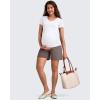 imageG4Free Maternity Shorts with Pockets Over The Belly Stretchy 6 Pregnancy Yoga Pants Athletic WorkoutTaupe