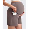 imageG4Free Maternity Shorts with Pockets Over The Belly Stretchy 6 Pregnancy Yoga Pants Athletic WorkoutTaupe