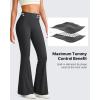 imageG4Free Ribbed Flare Yoga Pants for Women High Waisted Bell Bottom Leggings Tummy Control PetiteRegularTallBlack