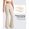 imageG4Free Ribbed Flare Yoga Pants for Women High Waisted Bell Bottom Leggings Tummy Control PetiteRegularTallLight Khaki
