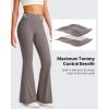 imageG4Free Ribbed Flare Yoga Pants for Women High Waisted Bell Bottom Leggings Tummy Control PetiteRegularTallTaupe