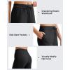 imageG4Free Ribbed Wide Leg Yoga Pants for Women Drawstring Elastic Waist Loose Casual Capris with PocketsBlack