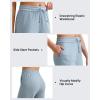 imageG4Free Ribbed Wide Leg Yoga Pants for Women Drawstring Elastic Waist Loose Casual Capris with PocketsBlue Willow