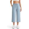 imageG4Free Ribbed Wide Leg Yoga Pants for Women Drawstring Elastic Waist Loose Casual Capris with PocketsBlue Willow
