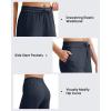 imageG4Free Ribbed Wide Leg Yoga Pants for Women Drawstring Elastic Waist Loose Casual Capris with PocketsDark Navy
