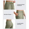 imageG4Free Ribbed Wide Leg Yoga Pants for Women Drawstring Elastic Waist Loose Casual Capris with PocketsGray Olive