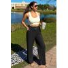 imageG4Free Ribbed Wide Leg Yoga Pants for Women with Pockets Drawstring High Waist Casual Lounge Pants PetiteRegularTallBlack
