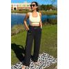 imageG4Free Ribbed Wide Leg Yoga Pants for Women with Pockets Drawstring High Waist Casual Lounge Pants PetiteRegularTallBlack