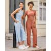 imageG4Free Ribbed Wide Leg Yoga Pants for Women with Pockets Drawstring High Waist Casual Lounge Pants PetiteRegularTallBurnt Orange