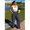 imageG4Free Ribbed Wide Leg Yoga Pants for Women with Pockets Drawstring High Waist Casual Lounge Pants PetiteRegularTallDark Navy