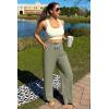 imageG4Free Ribbed Wide Leg Yoga Pants for Women with Pockets Drawstring High Waist Casual Lounge Pants PetiteRegularTallGray Olive