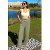imageG4Free Ribbed Wide Leg Yoga Pants for Women with Pockets Drawstring High Waist Casual Lounge Pants PetiteRegularTallGray Olive