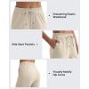 imageG4Free Ribbed Wide Leg Yoga Pants for Women with Pockets Drawstring High Waist Casual Lounge Pants PetiteRegularTallLight Khaki