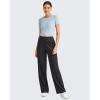imageG4Free ShiftReady Women Trousers Yoga Pants with Pockets Wide Leg Stretchy Dress Pant Work Slack PetiteRegularTallBlack