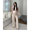 imageG4Free ShiftReady Women Trousers Yoga Pants with Pockets Wide Leg Stretchy Dress Pant Work Slack PetiteRegularTallLight Khaki