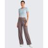 imageG4Free ShiftReady Women Trousers Yoga Pants with Pockets Wide Leg Stretchy Dress Pant Work Slack PetiteRegularTallTaupe