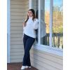 imageG4Free ShiftReady Yoga Pants Women High Waist Dress Work Pants with Pockets Wide Leg Business Casual Trousers 28quot30quot32quotDark Blue