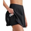 imageG4Free Tennis Skirts for Women Elastic Waist Pleated Casual Athletic Golf Pickleball Skorts with PocketsBlack