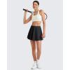 imageG4Free Tennis Skirts for Women Elastic Waist Pleated Casual Athletic Golf Pickleball Skorts with PocketsBlack